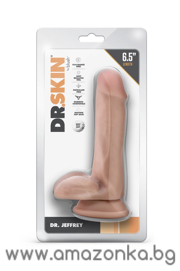 DR. SKIN DR. JEFFREY 6.5 INCH DILDO WITH BALLS BEIGE