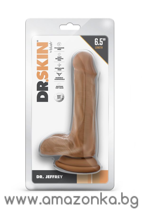 DR. SKIN DR. JEFFREY 6.5 INCH DILDO WITH BALLS TAN