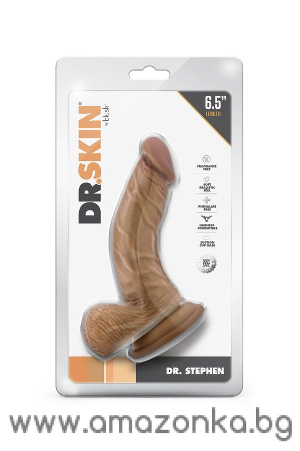 DR. SKIN DR. STEPHEN 6.5 INCH DILDO WITH BALLS TAN