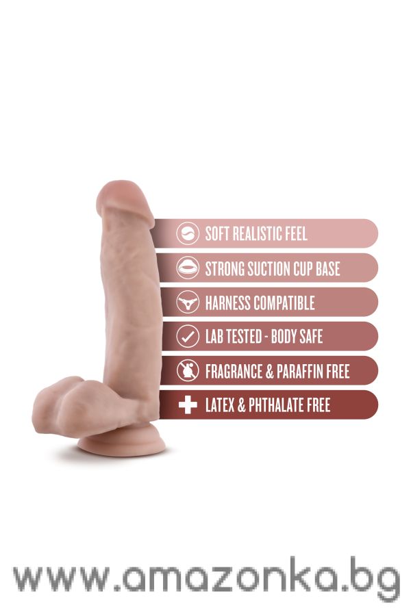 DR. SKIN DR. MARK 7 INCH DILDO WITH BALLS BEIGE