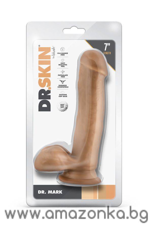 DR. SKIN DR. MARK 7 INCH DILDO WITH BALLS TAN