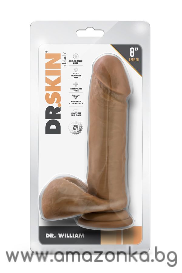 DR. SKIN DR. WILLIAM 8 INCH DILDO WITH BALLS TAN