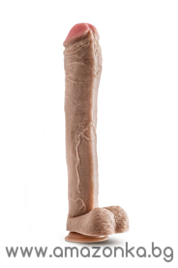 DR. SKIN MR. ED 13 INCH DILDO WITH BALLS BEIGE