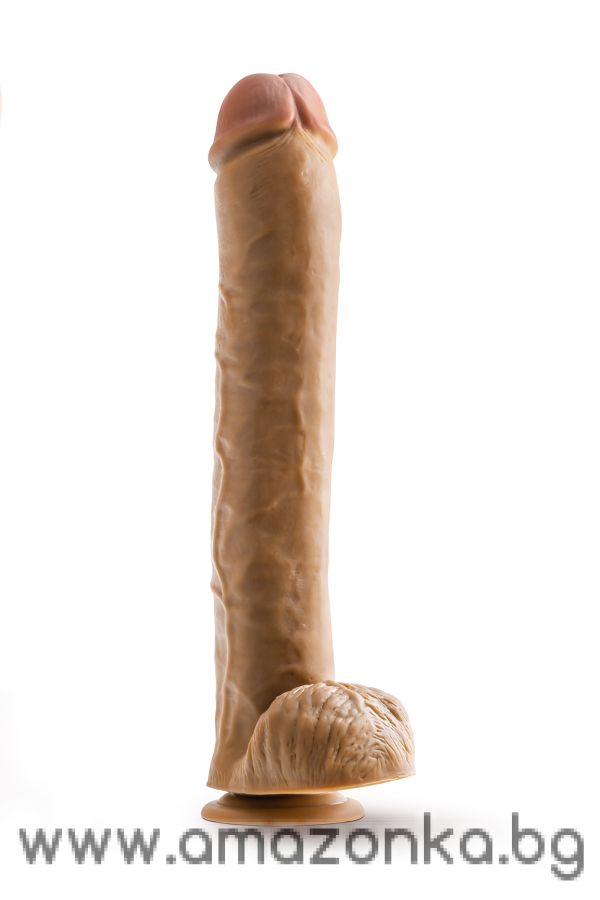 DR. SKIN DR. MICHAEL 14 INCH DILDO WITH BALLS TAN
