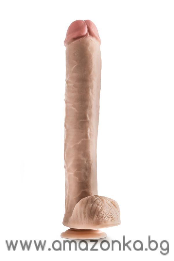 DR. SKIN DR. MICHAEL 14 INCH DILDO WITH BALLS BEIGE
