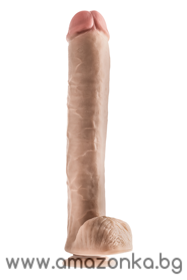 DR. SKIN DR. MICHAEL 14 INCH DILDO WITH BALLS BEIGE