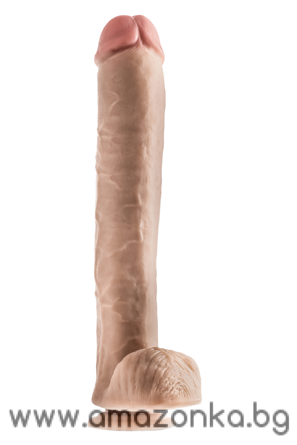 DR. SKIN DR. MICHAEL 14 INCH DILDO WITH BALLS BEIGE