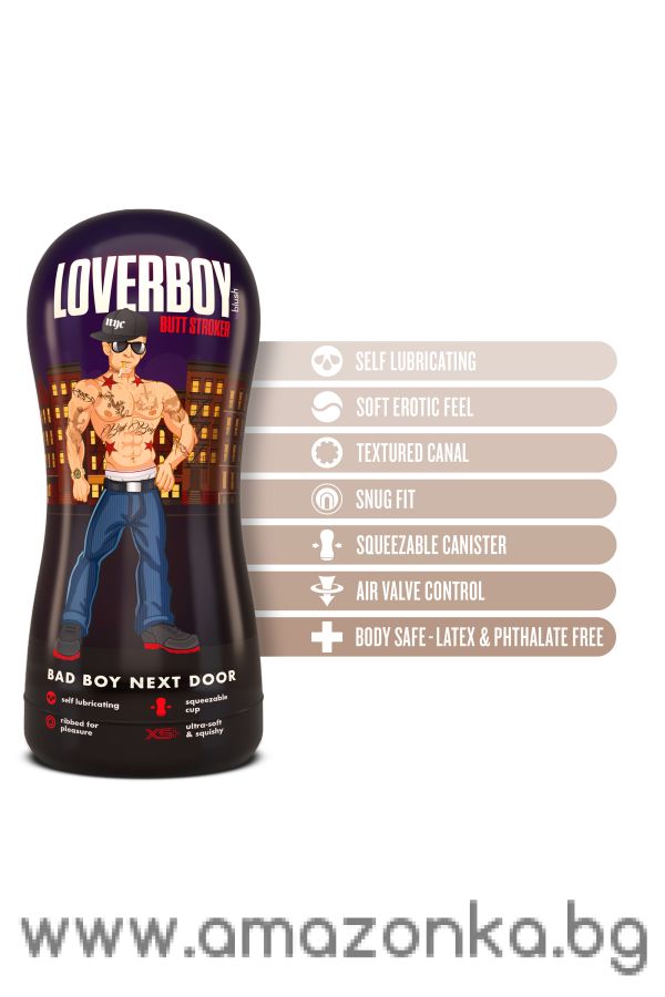 LOVERBOY BAD BOY NEXT DOOR  SELF LUBRICATING STROKER BEIGE