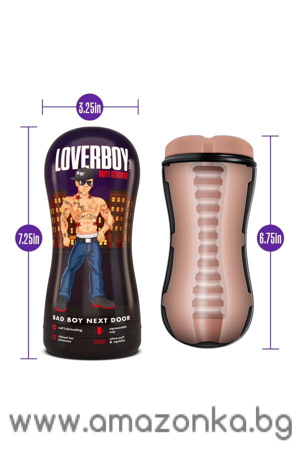 LOVERBOY BAD BOY NEXT DOOR  SELF LUBRICATING STROKER BEIGE
