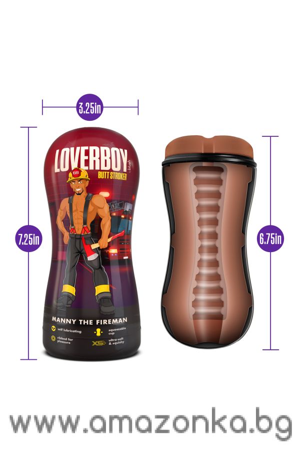 LOVERBOY MANNY THE FIREMAN SELF LUBRICATING STROKER TAN