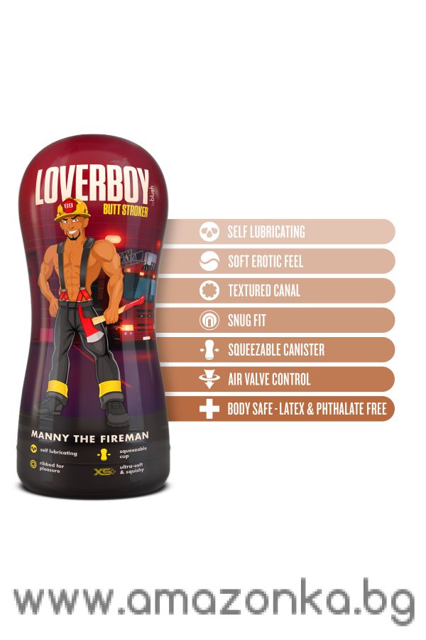 LOVERBOY MANNY THE FIREMAN SELF LUBRICATING STROKER TAN