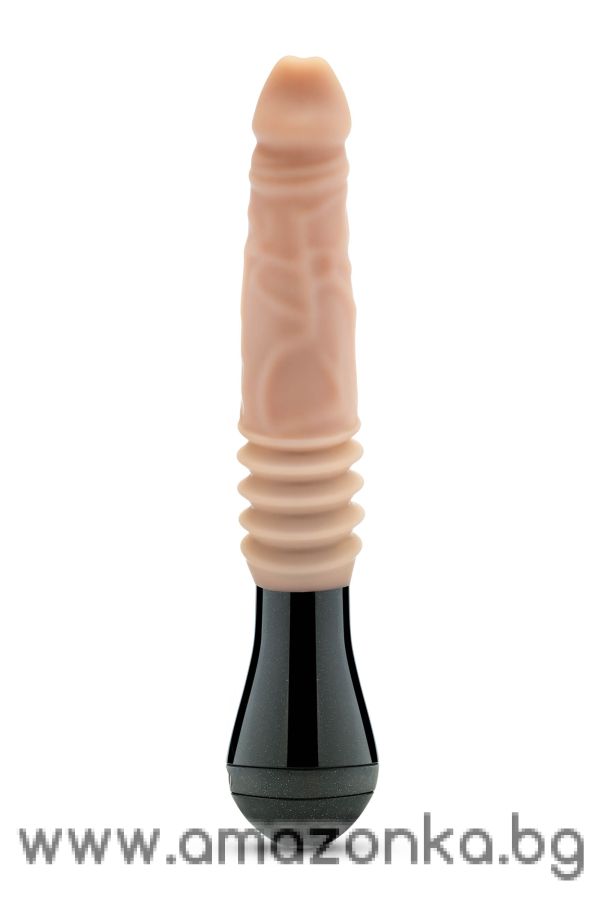 DR. SKIN SILICONE DR. KNIGHT THRUSTING GYRATING VIBRATING DILDO BEIGE