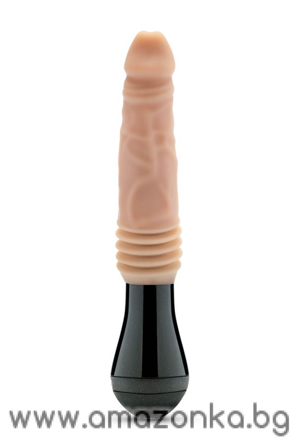 DR. SKIN SILICONE DR. KNIGHT THRUSTING GYRATING VIBRATING DILDO BEIGE
