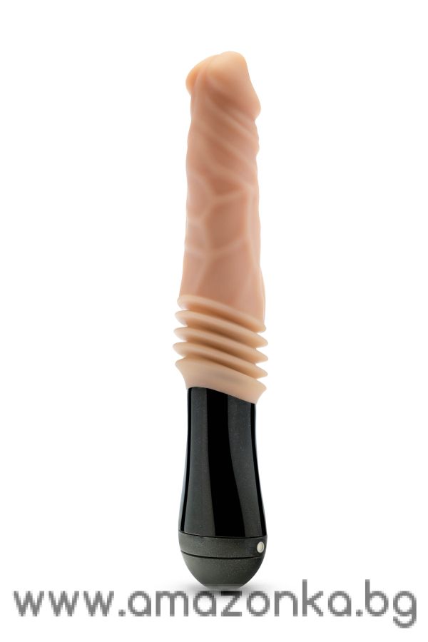 DR. SKIN SILICONE DR. KNIGHT THRUSTING GYRATING VIBRATING DILDO BEIGE