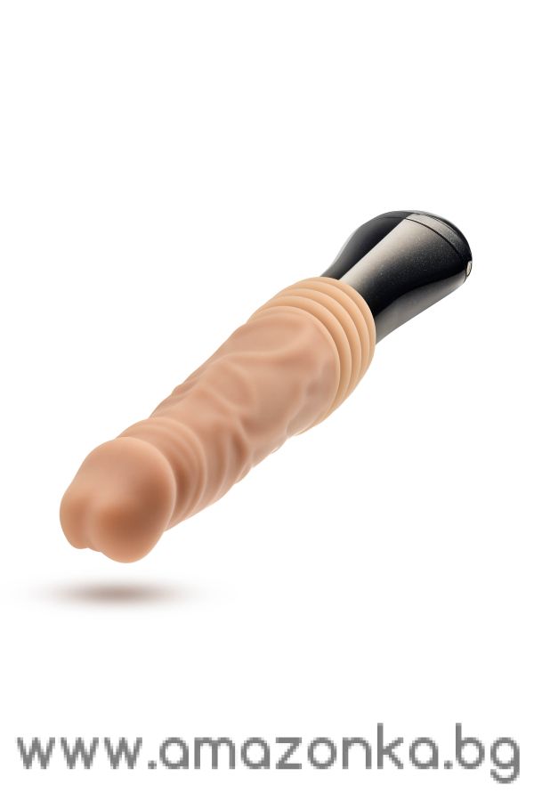 DR. SKIN SILICONE DR. KNIGHT THRUSTING GYRATING VIBRATING DILDO BEIGE