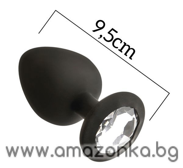 MAI No.49 ANAL PLUG WITH STONE L BLACK