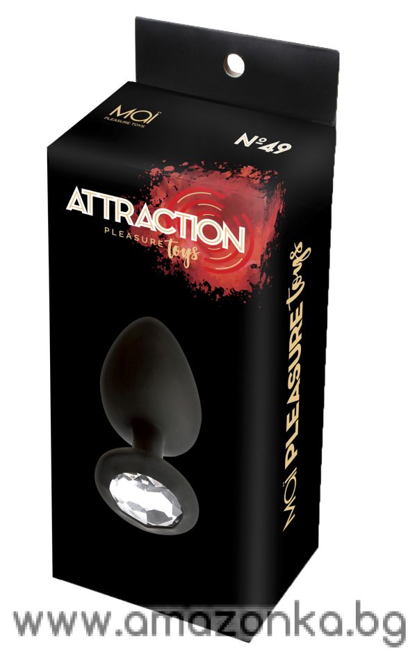MAI No.49 ANAL PLUG WITH STONE L BLACK