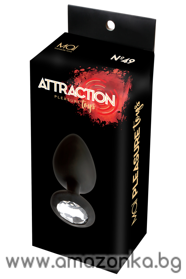 MAI No.49 ANAL PLUG WITH STONE L BLACK