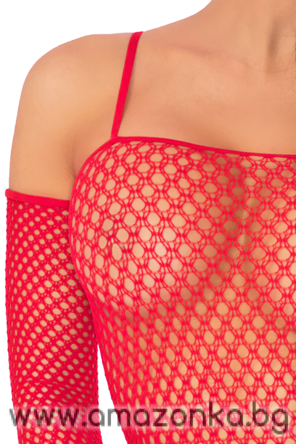 BAD INTENTIONS FISHNET DRESS RED, OS