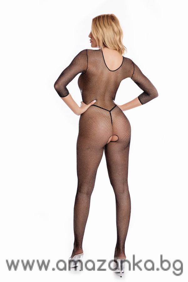 RISQUE CROTCHLESS BODYSTOCKING BLACK, M/L