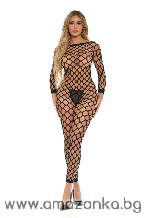 SWIPE RIGHT CROTCHLESS BODYSTOCKING BLACK, OS