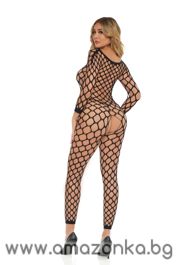 SWIPE RIGHT CROTCHLESS BODYSTOCKING BLACK, OS