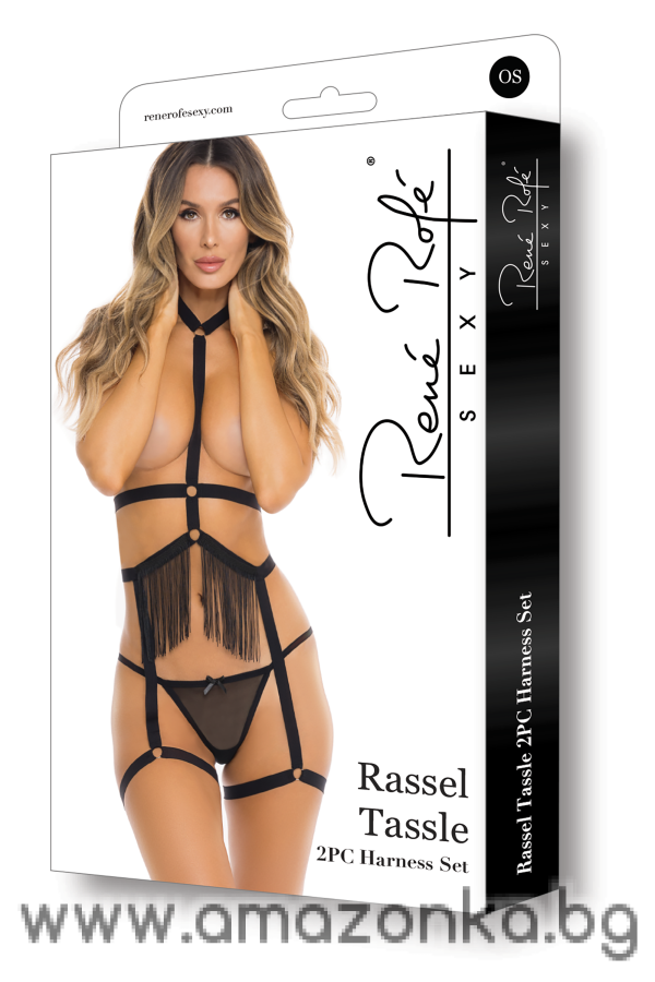 RASSEL TASSLE 2PC HARNESS SET BLACK, OS