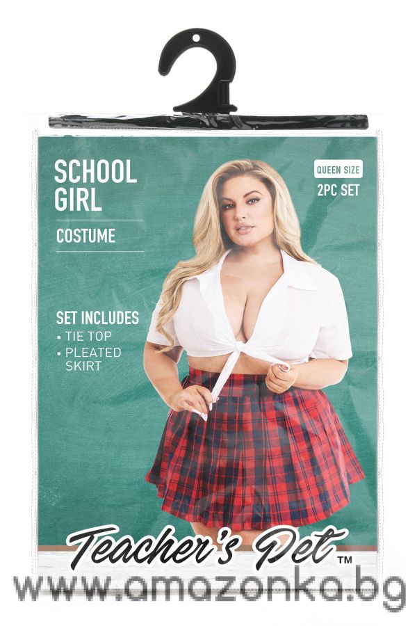 TEACHER PET 2 PCS SCHOOLGIRL COSTUME, QUEEN SIZE