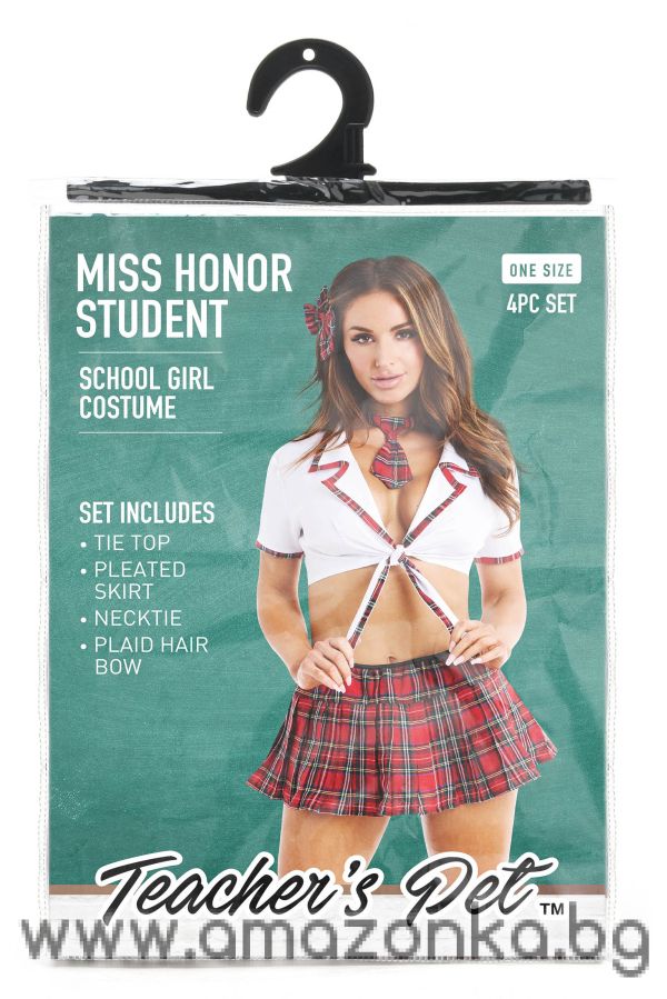 TEACHER PET MISS HONOR STUDENT 4 PC SCHOOL GIRL COSTUME