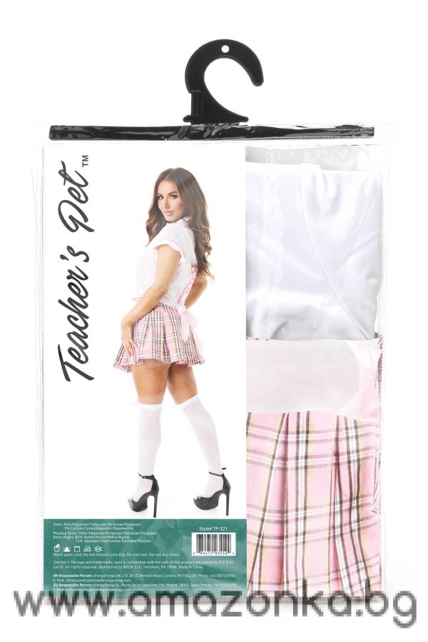 TEACHER PET 2  PCS PINK PRIVATE SCHOOLGIRL COSTUME