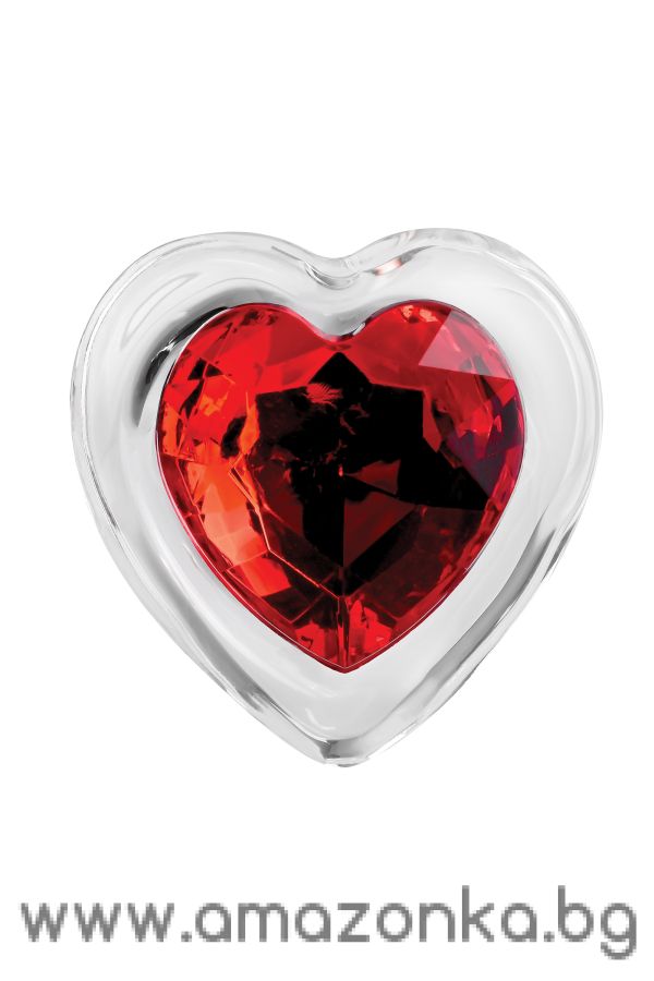 A&E RED HEART GEM GLASS PLUG SMALL