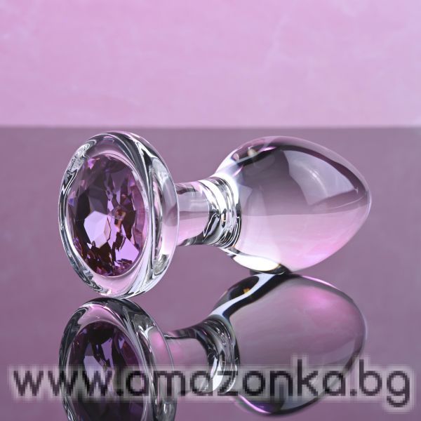 A&E PINK GEM GLASS PLUG MEDIUM