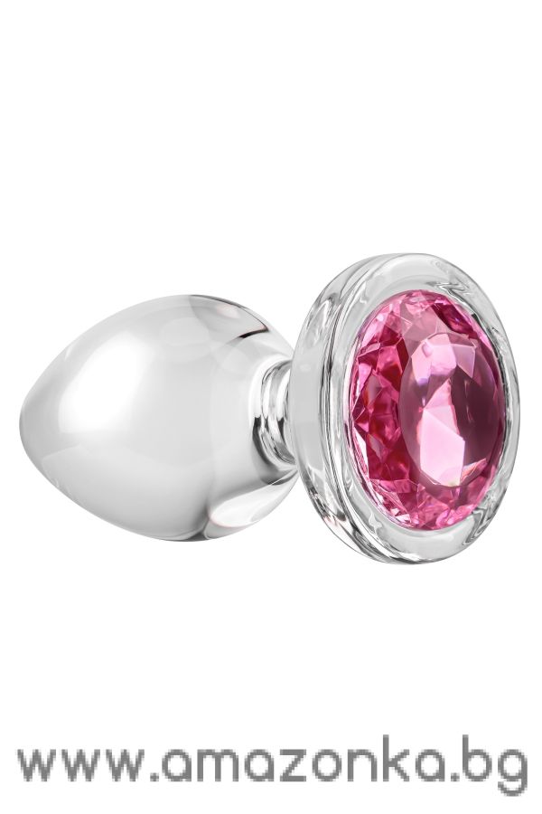 A&E PINK GEM GLASS PLUG LARGE