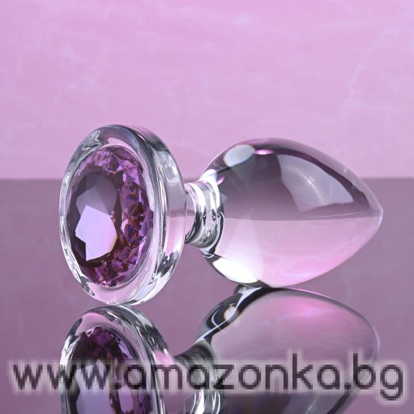A&E PINK GEM GLASS PLUG LARGE