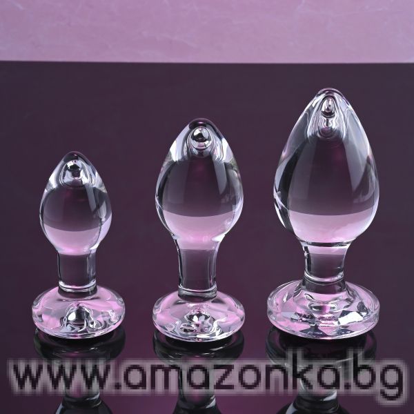 A&E PINK GEM GLASS PLUG SET