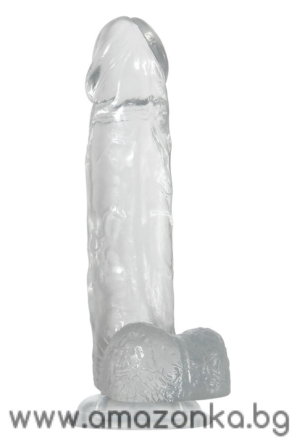 A&E CRYSTAL CLEAR 8 INCH DILDO