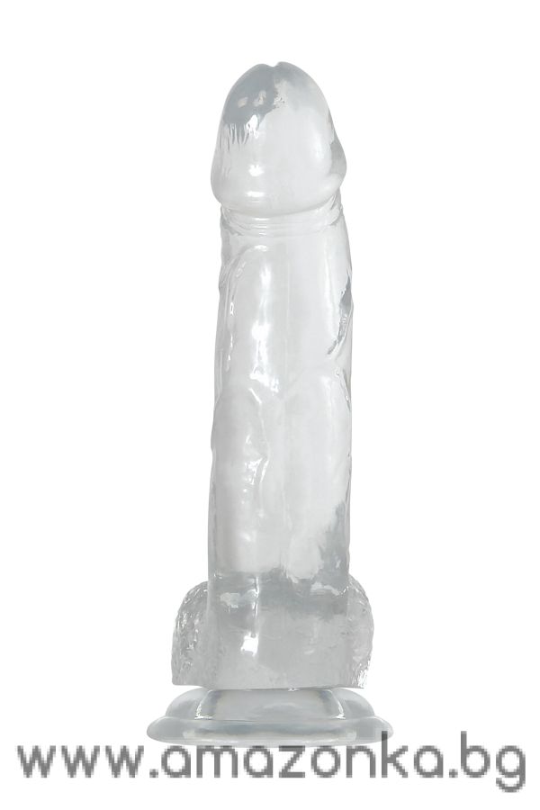 A&E CRYSTAL CLEAR 8 INCH DILDO