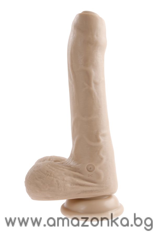 EVOLVED PEEK A BOO VIBRATING DILDO 8 INCH LIGHT
