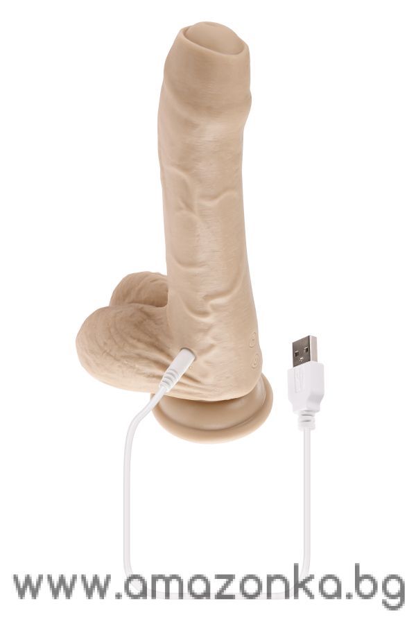 EVOLVED PEEK A BOO VIBRATING DILDO 8 INCH LIGHT