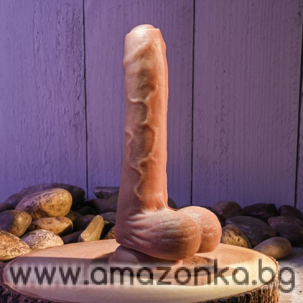 EVOLVED PEEK A BOO VIBRATING DILDO 8 INCH DARK