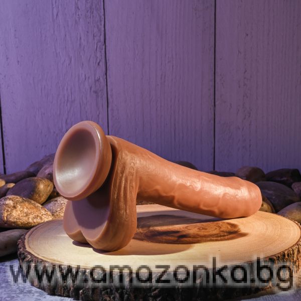 EVOLVED PEEK A BOO VIBRATING DILDO 8 INCH DARK