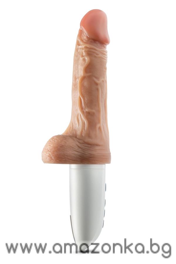 DR. SKIN SILICONE DR. HAMMER 7 INCH THRUSTING DILDO WITH HANDLE BEIGE