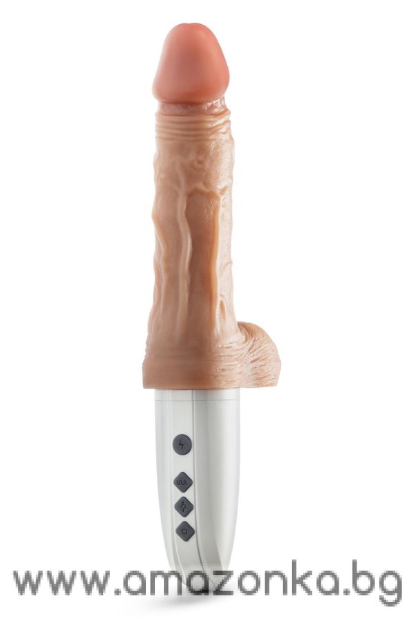 DR. SKIN SILICONE DR. HAMMER 7 INCH THRUSTING DILDO WITH HANDLE BEIGE