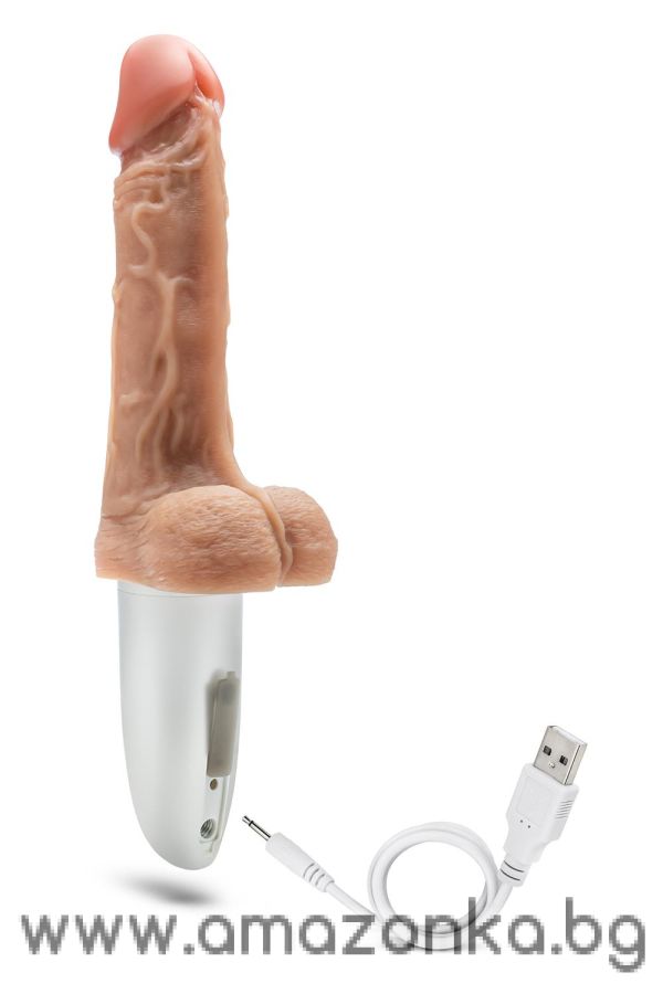 DR. SKIN SILICONE DR. HAMMER 7 INCH THRUSTING DILDO WITH HANDLE BEIGE