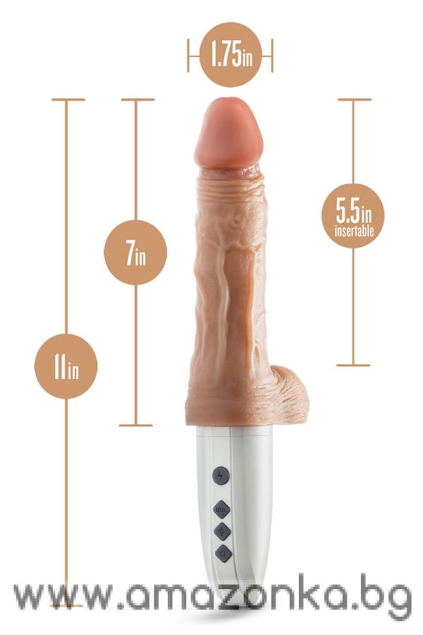 DR. SKIN SILICONE DR. HAMMER 7 INCH THRUSTING DILDO WITH HANDLE BEIGE