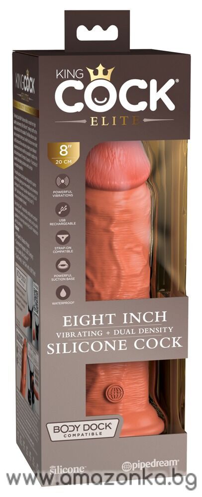  8" Vibrating + Dual Density Silicone Cock