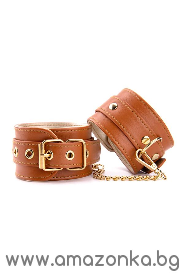 Elite Hand Cuffs Cognac Vegan Leather