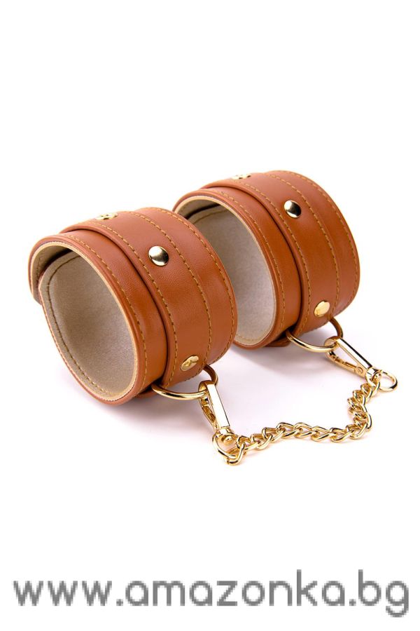 Elite Hand Cuffs Cognac Vegan Leather