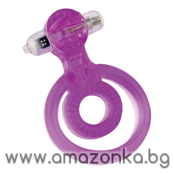 Vibrating Dual Cock & Ball Rings With Tongue