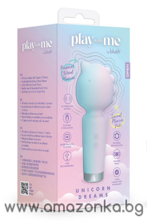 Unicorn Dreams Wand Vibrator-Blush-Play with me